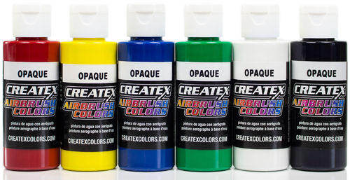 6x 60ml Createx Airbrush Farben Opak Set Basis