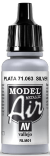 Vallejo Model Air 1x 17ml Silver (Metallic) 71.063 Airbrush Farbe