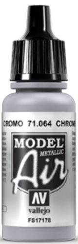 Vallejo Model Air 1x 17ml Chrome (Metallic) 71.064 Airbrush Farbe