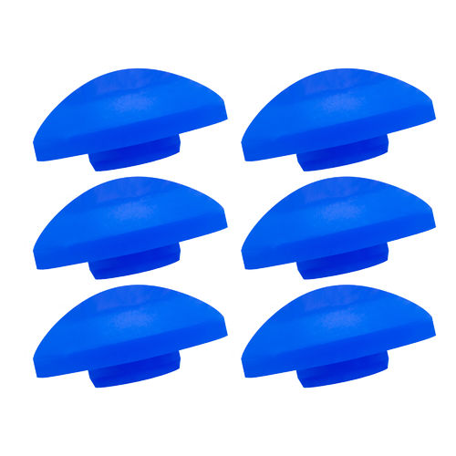 AWM Trampolin Endkappen Set blau 6 Stück Schutzkappen 25 mm Sicherheitsnetz Kappen *Halbrund